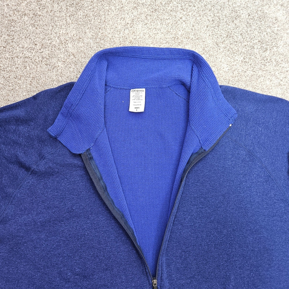 Patagonia R.5 Top Half Zip Pullover Base Layer Mens Large Blue Regulator - Picture 6 of 10